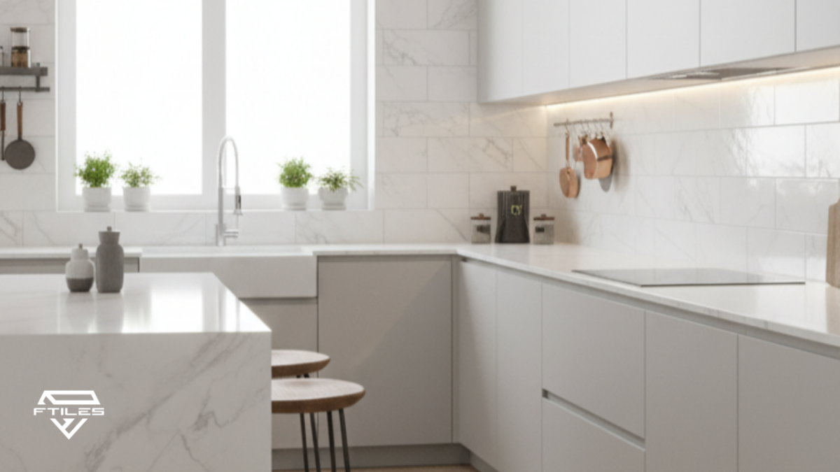 Bếp có nên dùng gạch bóng không? So sánh gạch glossy và gạch matt trong không gian bếp