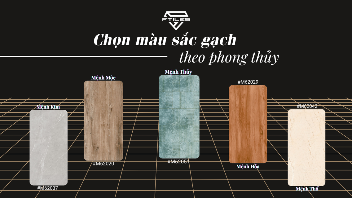 Cách chọn màu gạch hợp phong thủy cho gia chủ mệnh Kim, Mộc, Thủy, Hỏa, Thổ