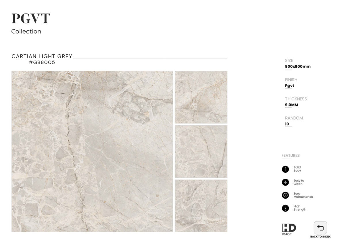 FTILES 800X800 CARTIAN LIGHT GREY G88005