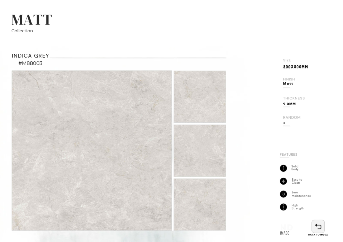 FTILES 800X800 INDICA GREY M88003