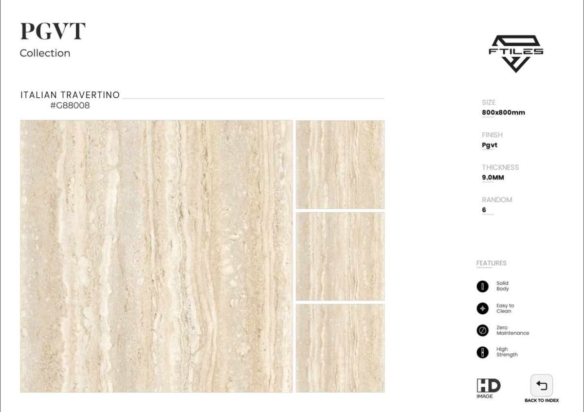 FTILES 800X800 ITALIAN TRAVENTINO G88008