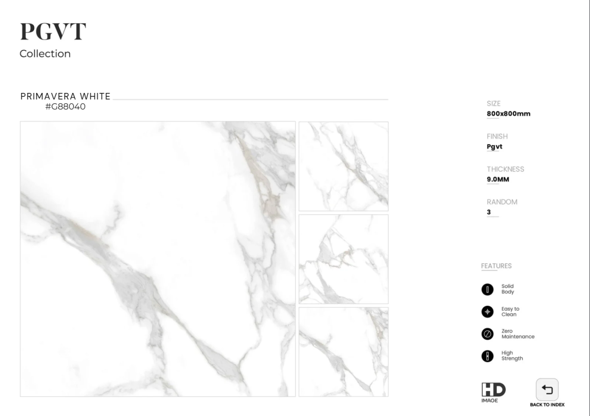 FTILES 800X800 PRIMAVERA WHITE G88040