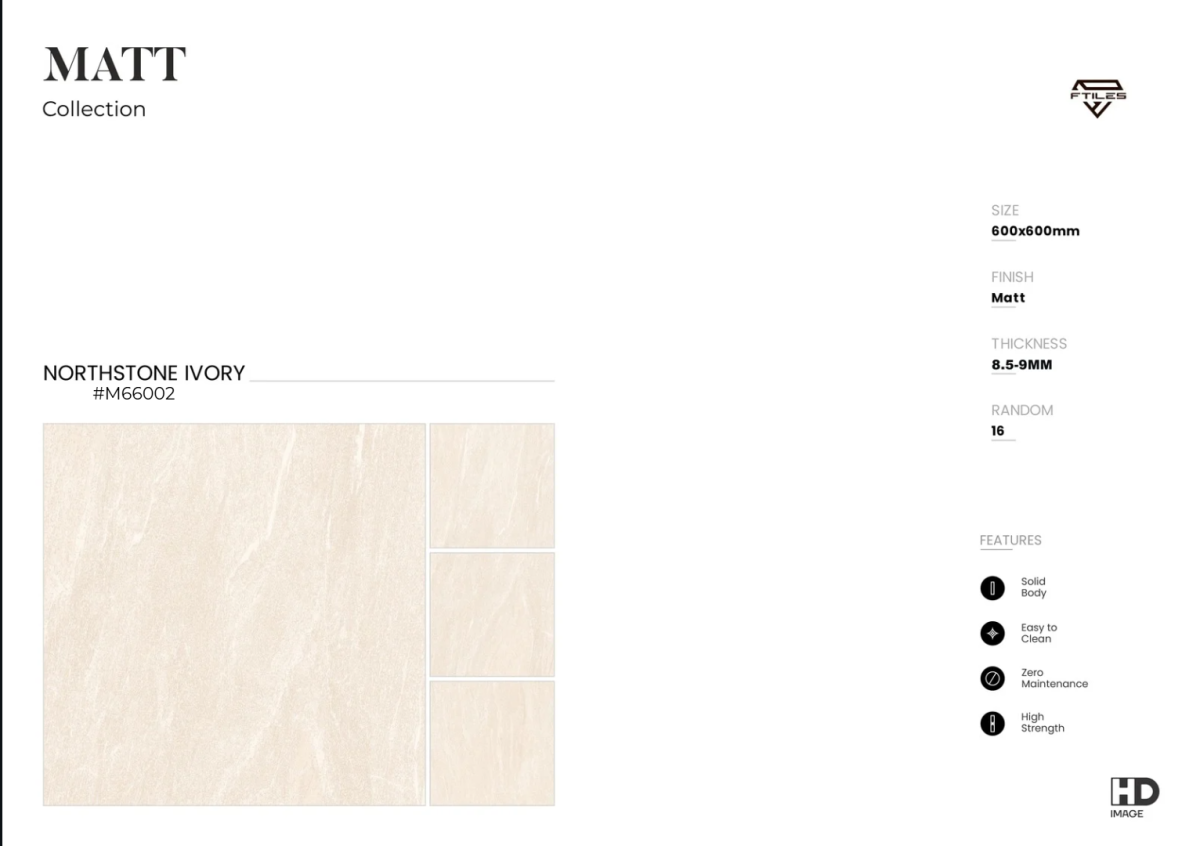 FTILES 600X600 NORTHSTONE IVORY M66002