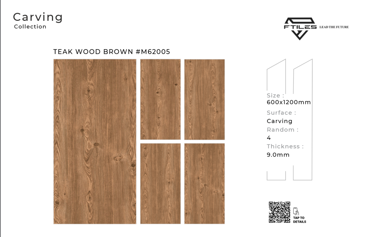 FTILES 600X1200 TEAK WOOD BROWN M62005