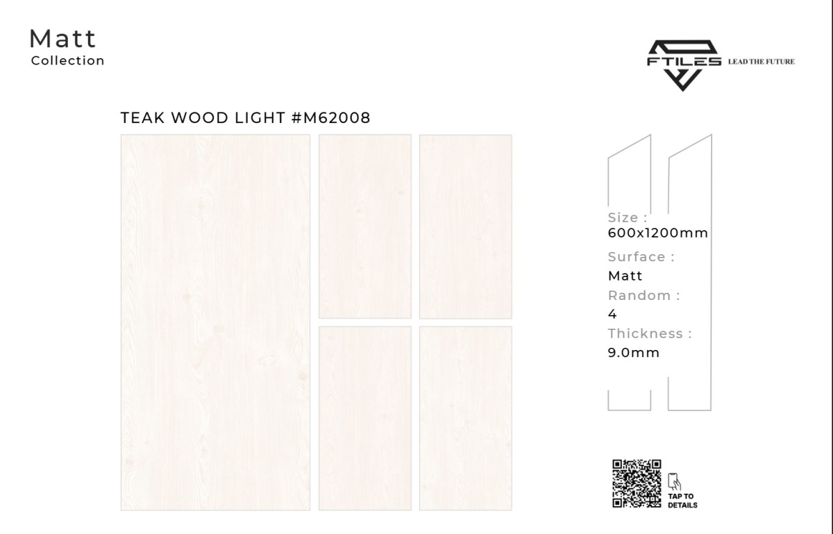 FTILES 600X1200 TEAK WOOD LIGHT M62008