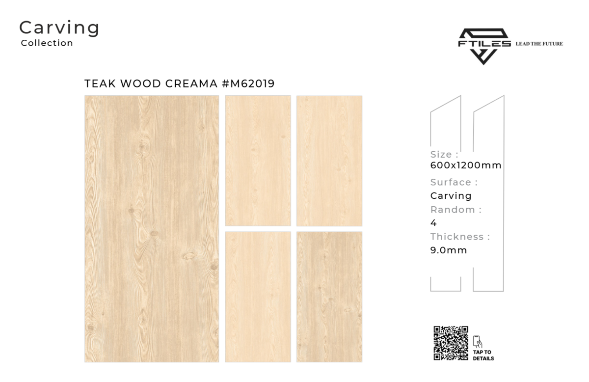 FTILES 600X1200 TEAK WOOD CREAMA M62019